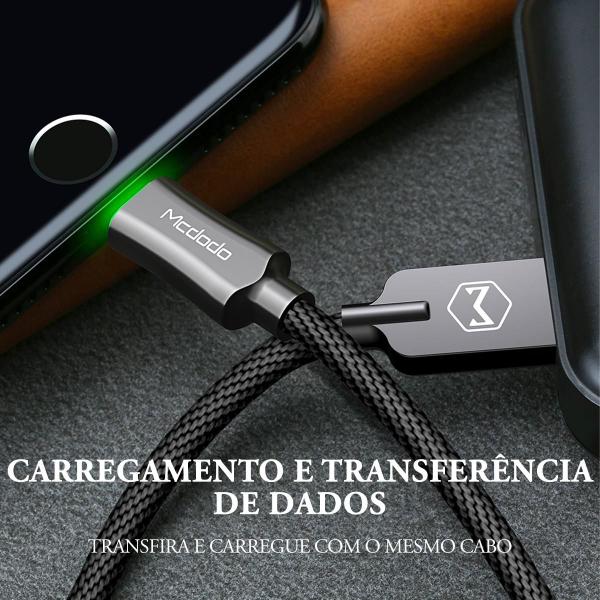 Imagem de Cabo Carregador Usb-a Para Lightning Com Led 1m Mcdodo