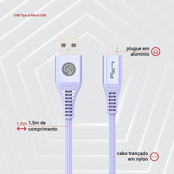 Imagem de Cabo Carregador Usb A Para Micro Usb 1,5m - Lity