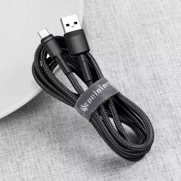 Imagem de Cabo Carregador USB-C Carregamento Rápido Nylon Reforçado