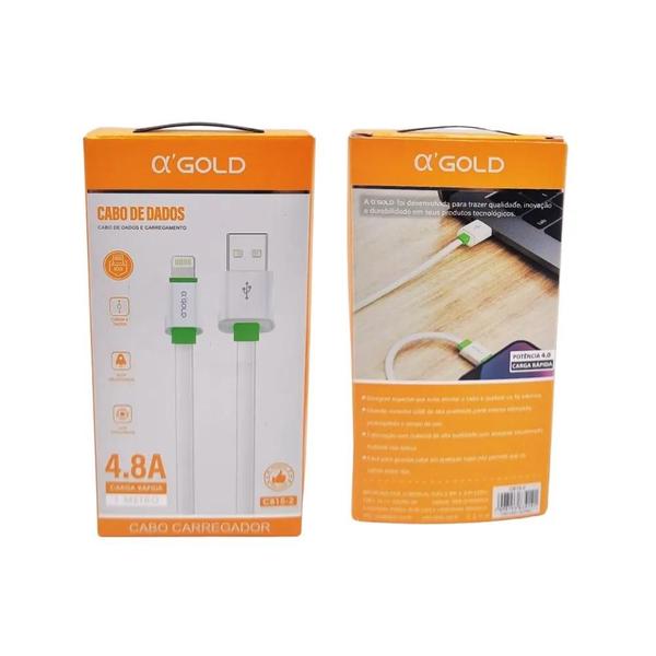 Cabo Carregador Usb Lightining Compatível Com 7 CB15-2 - A'Gold Imagem de Cabo Carregador Usb Lightining Compatível Com 7 CB15-2
