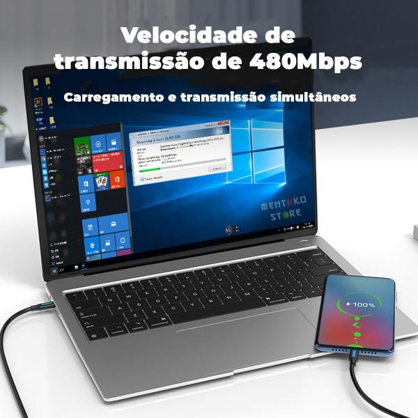 Imagem de Cabo Carregador USB Tipo C Android Tubo Rapido 1m Vention