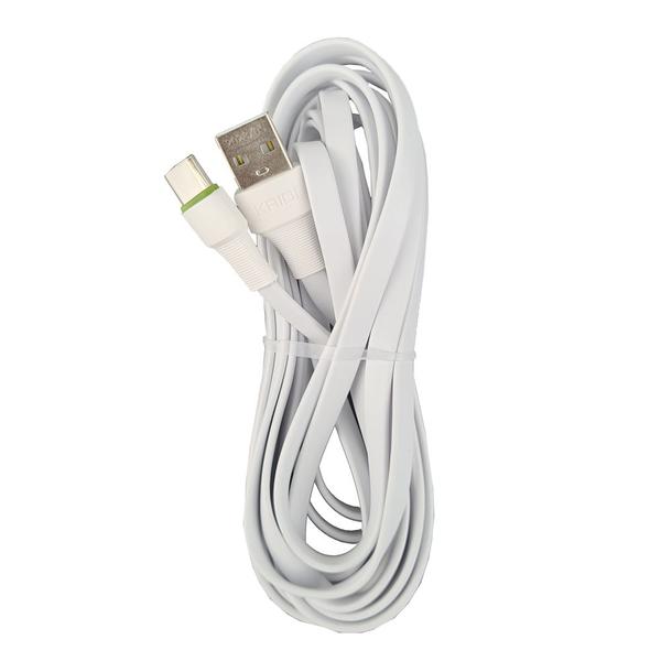 Imagem de Cabo Carregador USB Tipo C Rápido 3 Metros Branco KD-332C