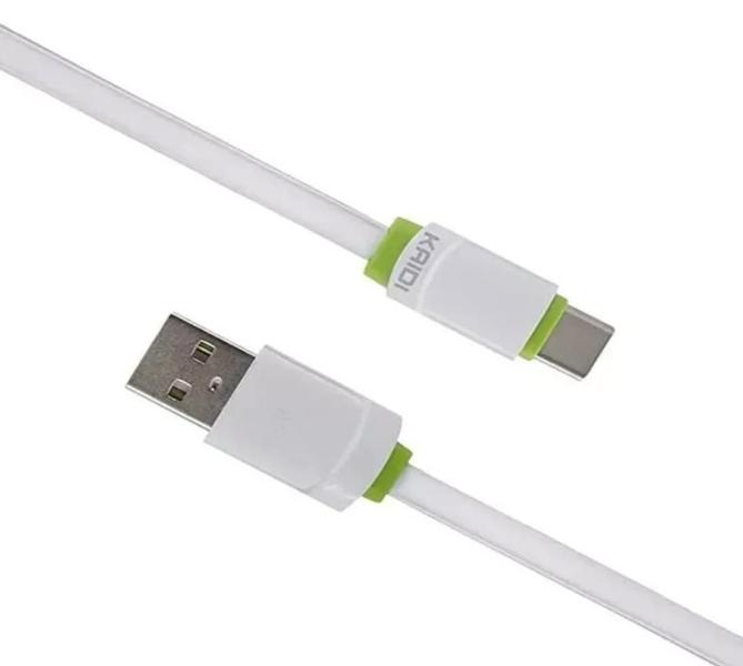 Imagem de Cabo Carregamento Celular Smartphone 1 Metro Turbo Reforçado USB Tipo C KAIDI KD39C