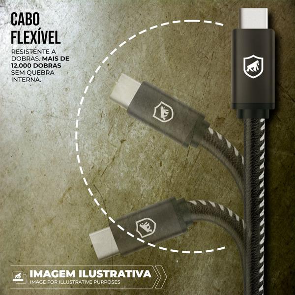 Imagem de Cabo Carregamento Rápido Turbo Militar 1,5m Lightning Usba Certificado Mfi Homologado Phone / iPad Gshield Cor Preta