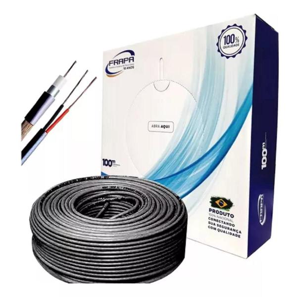 Imagem de Cabo Cftv Coaxial preto Blindado Externo Bip 24 Awg 100 Mts