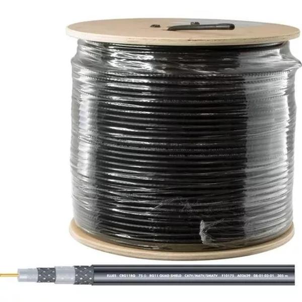 Imagem de Cabo Coaxial Cabletech RGE-06 60% Preto - Bobina 305 Metros