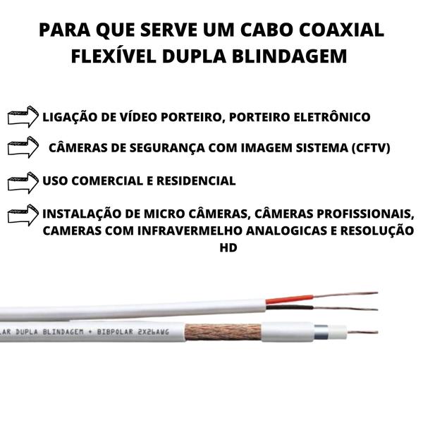 Imagem de Cabo Coaxial Com Expansão A Gás Fio Cftv Rolo de 85 Metros 