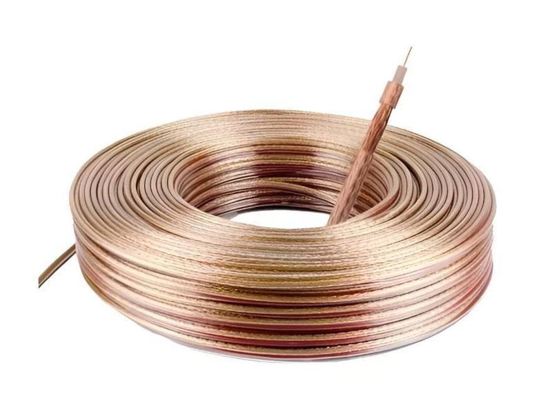 Cabo Coaxial Cristal 90% Malha Para Elevador Rolo 100Mts 08 - New Line Cable Imagem de Cabo Coaxial Cristal 90% Malha Para Elevador Rolo 100Mts 08