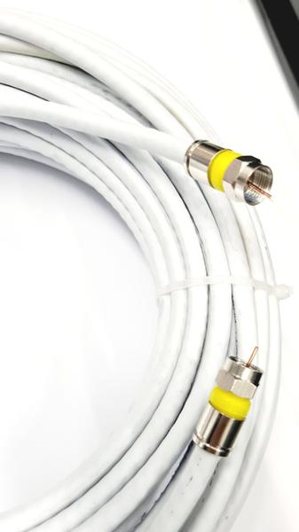 Imagem de Cabo Coaxial Rg6 Para Tv Antena 1 Metro Montado Com Conector