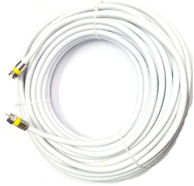 Imagem de Cabo Coaxial Rg6 Para Tv Antena 2 Metros Montado Com Conector