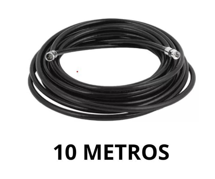 Imagem de Cabo Coaxial Rg6 Preto 10 Metros Antena Tv Montado Rgp03