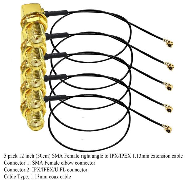 Imagem de Cabo coaxial TUOLNK SMA fêmea para U.FL IPEX-1 30 cm, pacote com 5