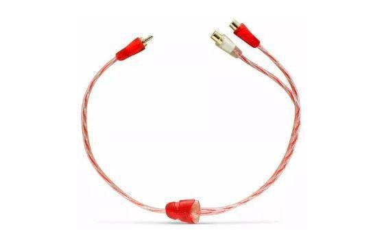 Imagem de Cabo Coaxial Y RCA Cristal Bronze 1 Macho 2 Fêmeas 40cm Vermelho e Branco Stetsom