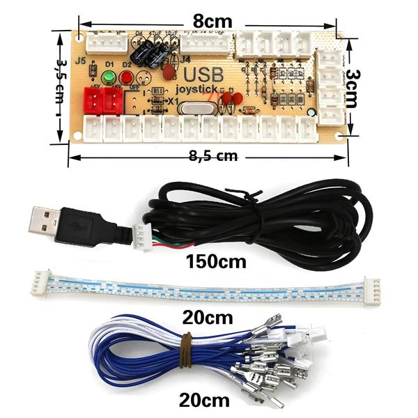 Imagem de Cabo Codificador De Placa Usb Para Pc Raspberry Pi Jogo De Arcade Sanwa Joystick Botão Controlador