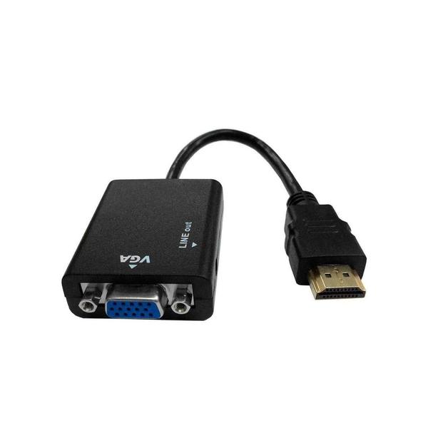 Imagem de Cabo Conversor Adaptador  HDMI Para VGA 2 Saídas de Áudio