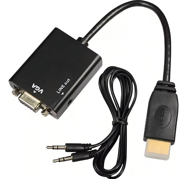 Imagem de Cabo Conversor Adaptador Hdmi Para Vga Com Saida De Audio HdmiVga00