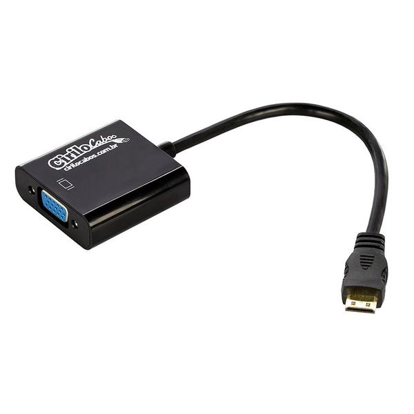 Imagem de Cabo Conversor Adaptador Mini HDMI para VGA - Cirilo Cabos