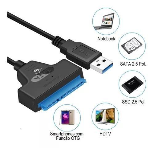 Cabo Conversor Adaptador Usb 2.0 Sata Dual Usb Hdd FY774 Imagem de Cabo Conversor Adaptador Usb 2.0 Sata Dual Usb Hdd FY774