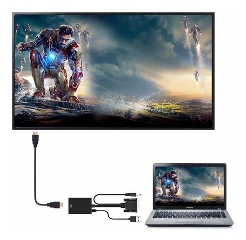 Imagem de Cabo Conversor Hdmi P/ Vga Pc, Xbox E Monitor C/ Saída P2 