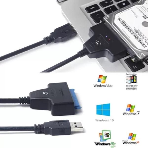 Imagem de Cabo Conversor Usb 3.0 Para Adaptador De 22 Pinos Sata 3