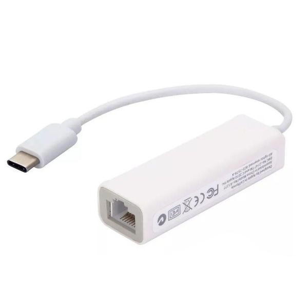 Imagem de Cabo Conversor Usb Tipe-C Para Rede Rj45 Ethernet 10/100