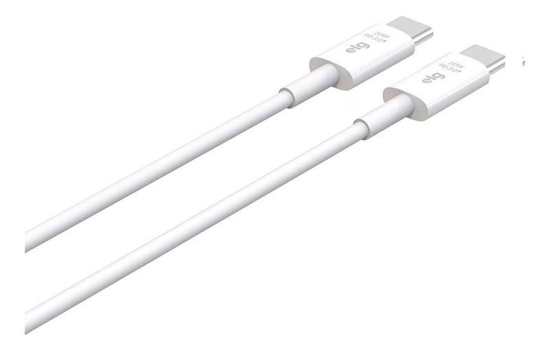 Imagem de Cabo de 1 Mt BRANCO USB Tipo C 3A 20W ELG - TC20W