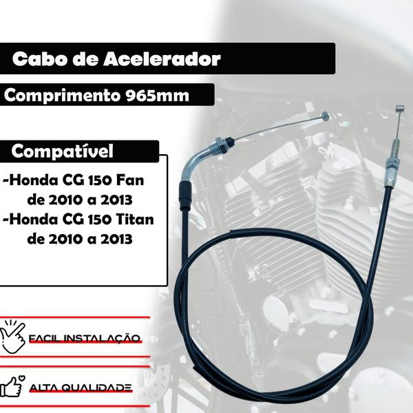 Imagem de Cabo De Acelerador Para Cg Fan Titan 150 ESI 2010 2011 2012 2013 Honda Da Pra CG150