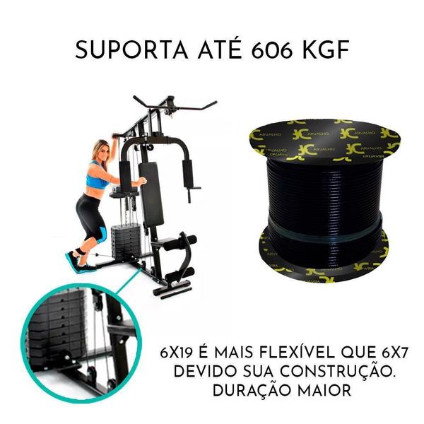 Imagem de Cabo De Aço 1/8 Revestido Em Nylon 6X19 Academia Fitness 50M