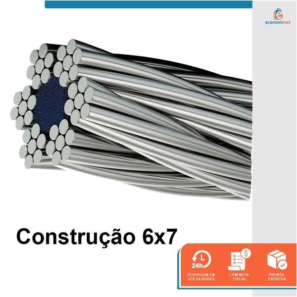 Imagem de Cabo De Aço Galvanizado Alma De Fibra 6X7 1/8 250 Metros