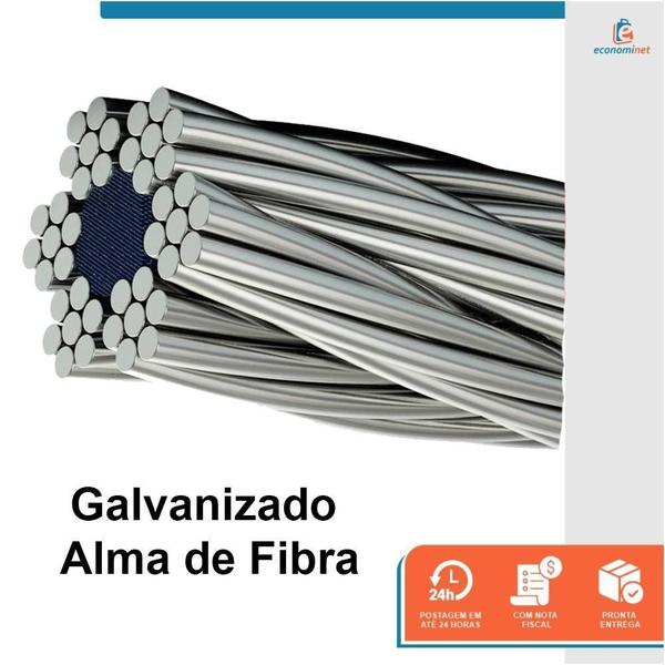 Cabo De Aço Galvanizado Alma De Fibra 6X7 5/32 250 Metros - Starfer Imagem de Cabo De Aço Galvanizado Alma De Fibra 6X7 5/32 250 Metros