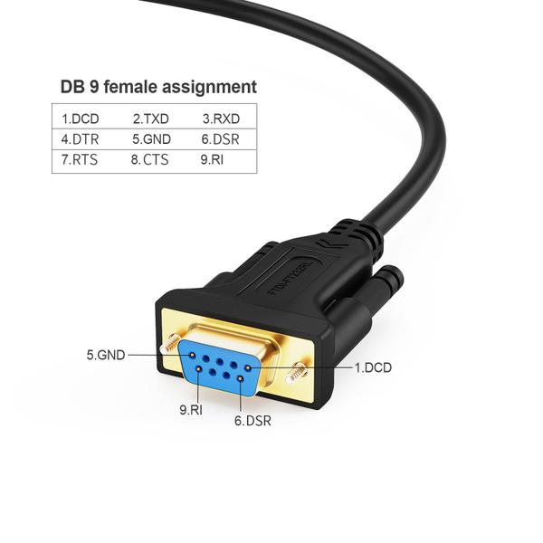 Imagem de Cabo de adaptador serial USB para RS232, criação de chipset FTDI