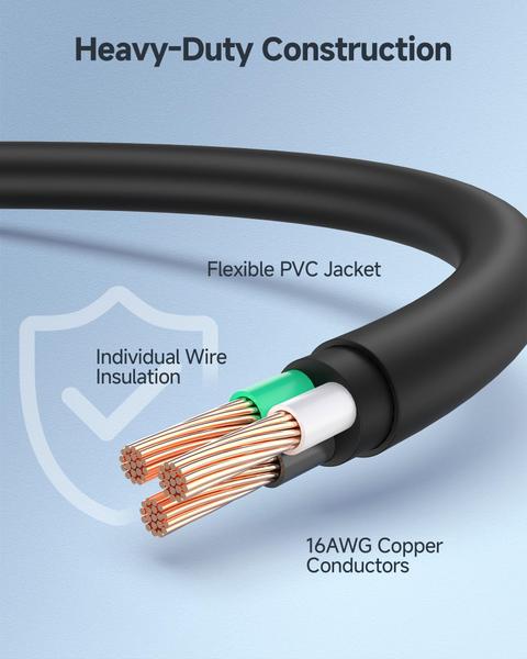 Imagem de Cabo de alimentação Cable Matters, pacote com 2, 13A, 3 pinos, 1 m