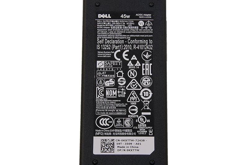 Imagem de Cabo de alimentação do adaptador do carregador de laptop Dell Inspiron 45W para In