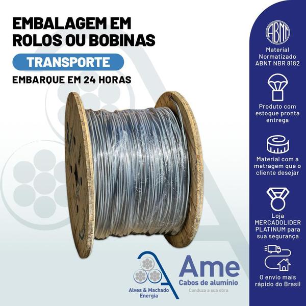 Cabo De Alumínio Quadruplex 16mm - Rolo Com 50 Metros - Metalprime Imagem de Cabo De Alumínio Quadruplex 16mm - Rolo Com 50 Metros