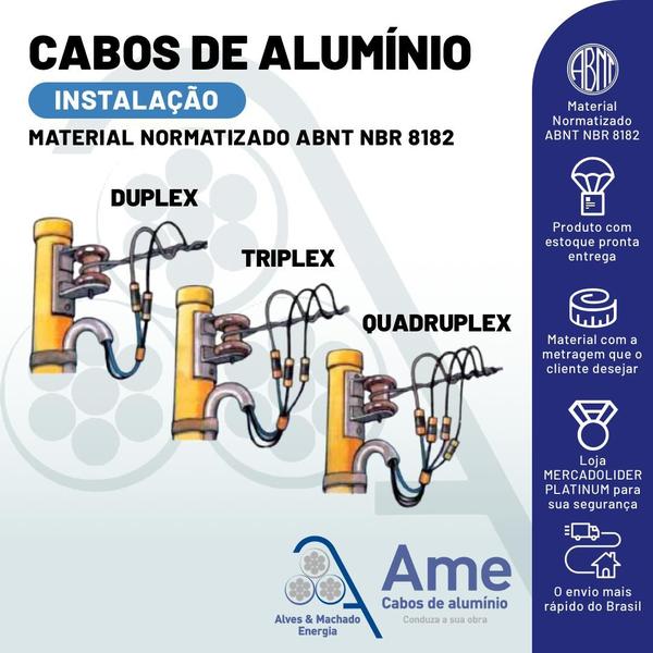 Cabo De Alumínio Quadruplex 16mm - Rolo Com 50 Metros - Metalprime Imagem de Cabo De Alumínio Quadruplex 16mm - Rolo Com 50 Metros