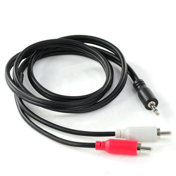 Imagem de Cabo De Áudio 2 Rca Macho P2 3.5Mm Macho 28Awg Puro Cobre 1M