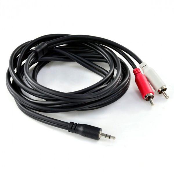 Imagem de Cabo de audio 2 rca macho para p2 3.5mm macho 28awg puro cobre 2 metros - p2r35-2