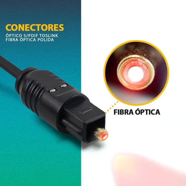 Imagem de Cabo de Áudio Digital Óptico S/PDIF Toslink 1 Metro de Espessura Grossa