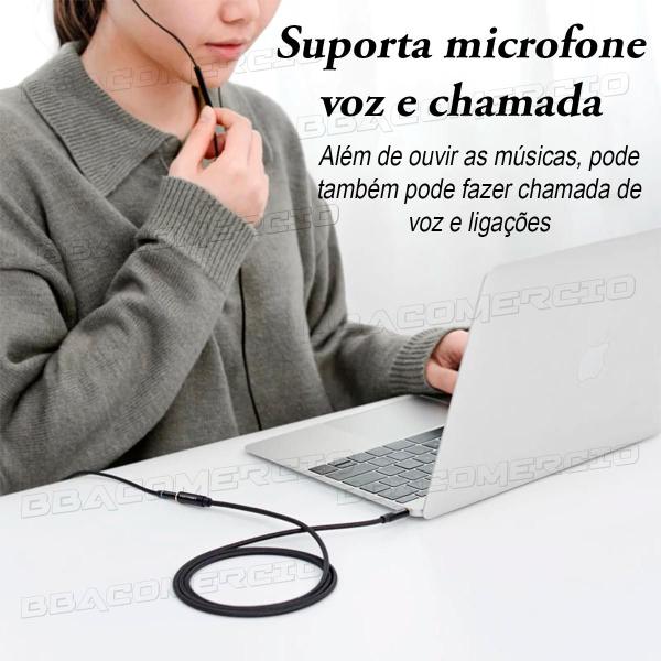 Imagem de Cabo de Áudio P3 Macho P3 Fêmea Fone Microfone 4 Vias 1m