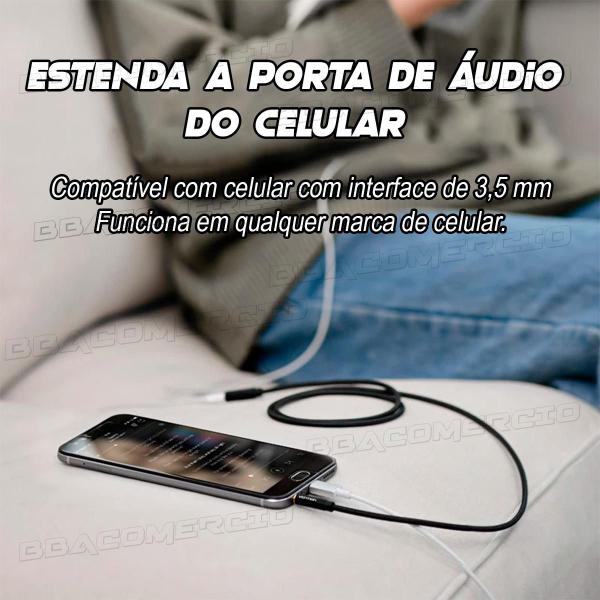 Imagem de Cabo de Áudio P3 Macho P3 Fêmea Fone Microfone 4 Vias 2m