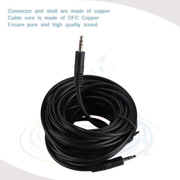 Imagem de Cabo de áudio Pomya macho para macho, conector estéreo de cobre de 3,5 mm, 10 m