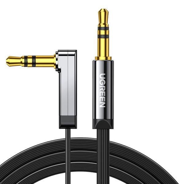 Imagem de Cabo de áudio UGREEN Cabo auxiliar estéreo de 3,5 mm, ângulo reto de 90, 1,8 m