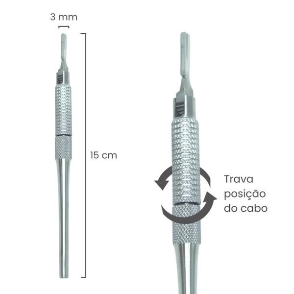 Imagem de Cabo De Bisturi Nº3 Flexível Articulado 15cm