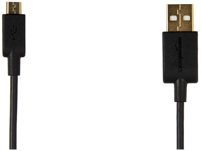 Imagem de Cabo de carregamento Amazon Basics USB-A para Micro USB 2.0 1m preto