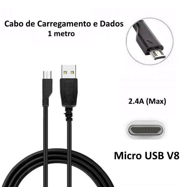 Imagem de Cabo de Carregamento e Transferência Dados Micro USB V8 para Celular