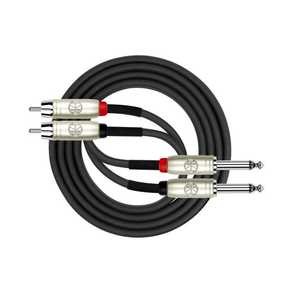 Imagem de Cabo de conexão KIRLIN AP-403PR-06/BK RCA duplo para duplo de 1/4 de polegada