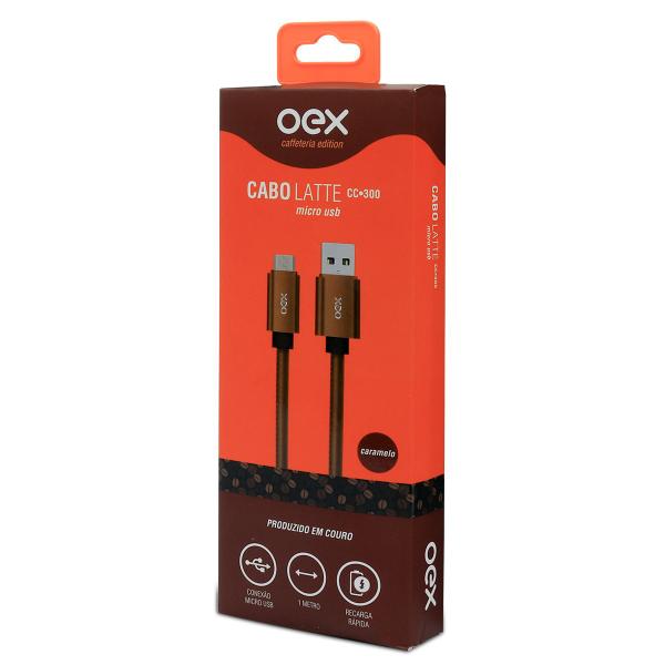 Imagem de Cabo de Couro Micro Usb (Ristretto) Oex Cc-300 1 Metro 