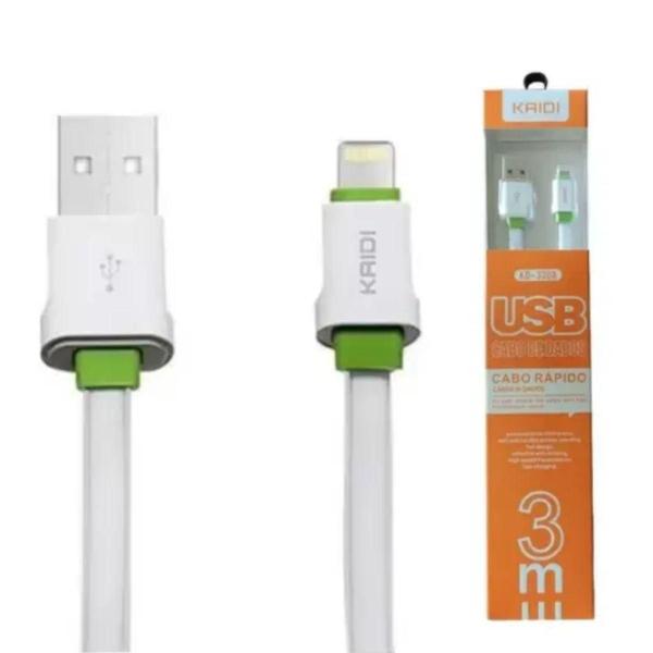 Imagem de Cabo de Dados e Carregador USB Grande 3M Longo Lightning 8 Pinos  