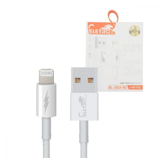 Imagem de Cabo de Dados Lightning / USB 5.1A 1 Metro Eletromex EL-3113-5G Alta Velocidade