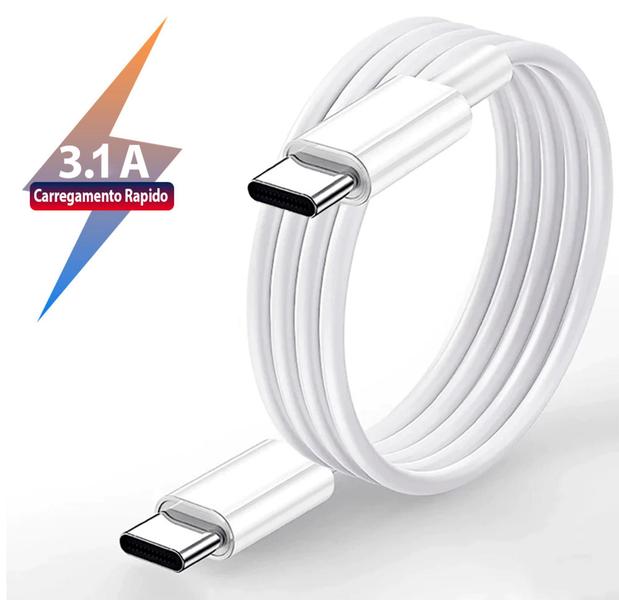 Imagem de Cabo de Dados Turbo Usb-c Para Usb-c 1m 3.1a Branco X-Cell